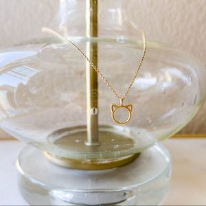 Purrrfection 🐱Gold Cat Charm Dogeared Necklace